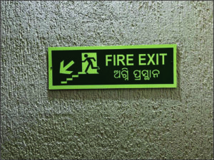 Staircase fire exit signage