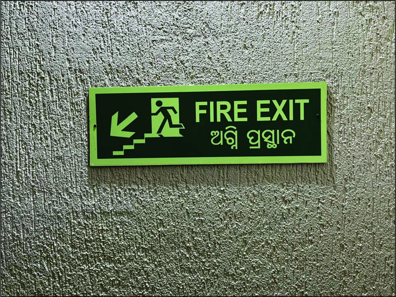 Staircase fire exit signage